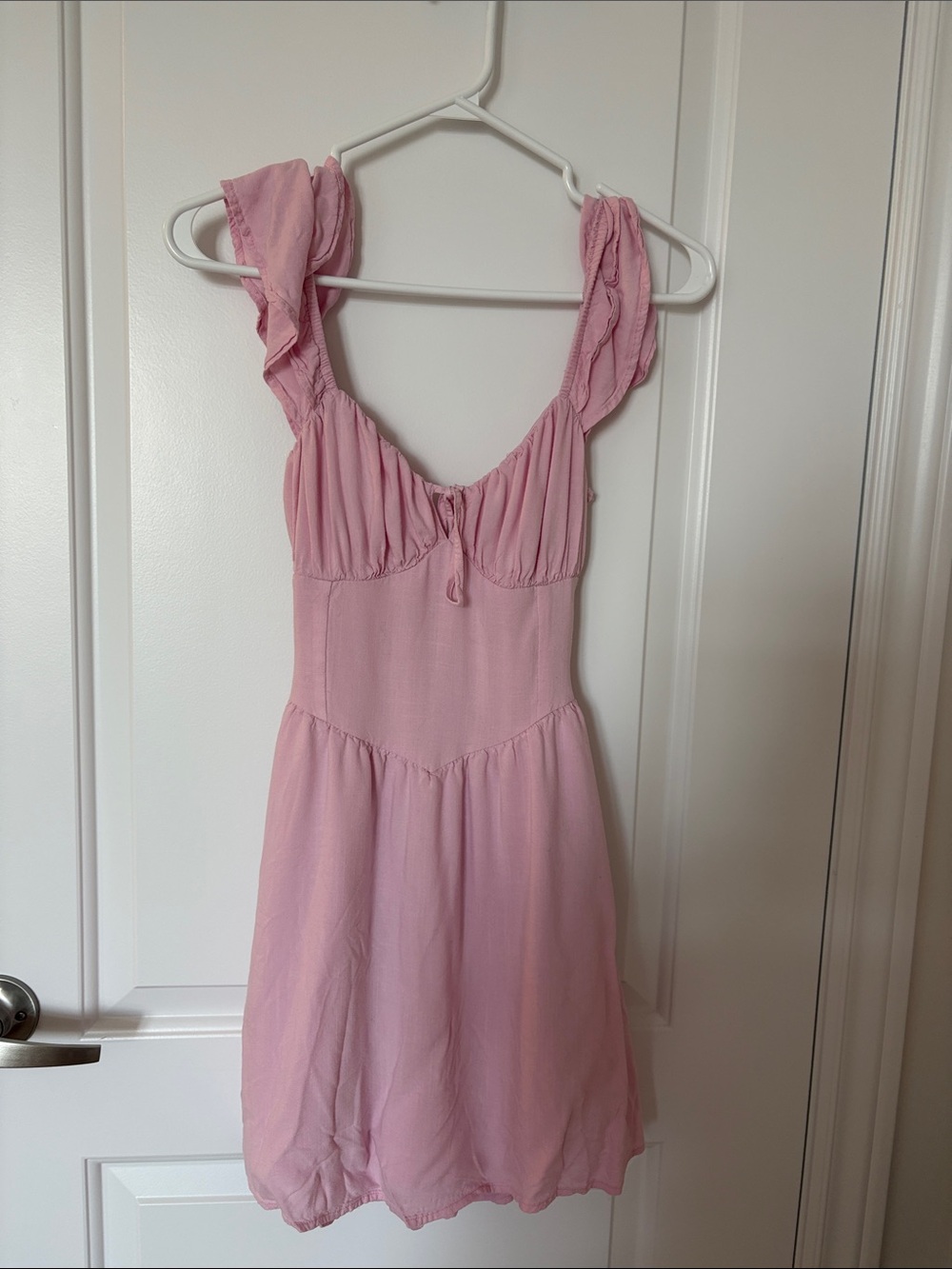 Hollister Pink Ruffle Strap Mini Dress